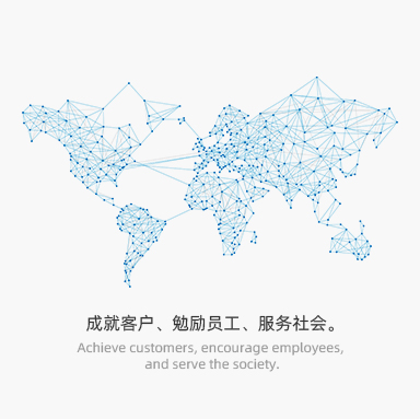 成就客戶、勉勵員工、服務社會。